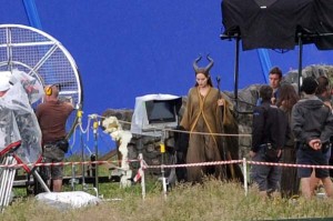 Angelia Jolie In Costume On "Maleficent" Set